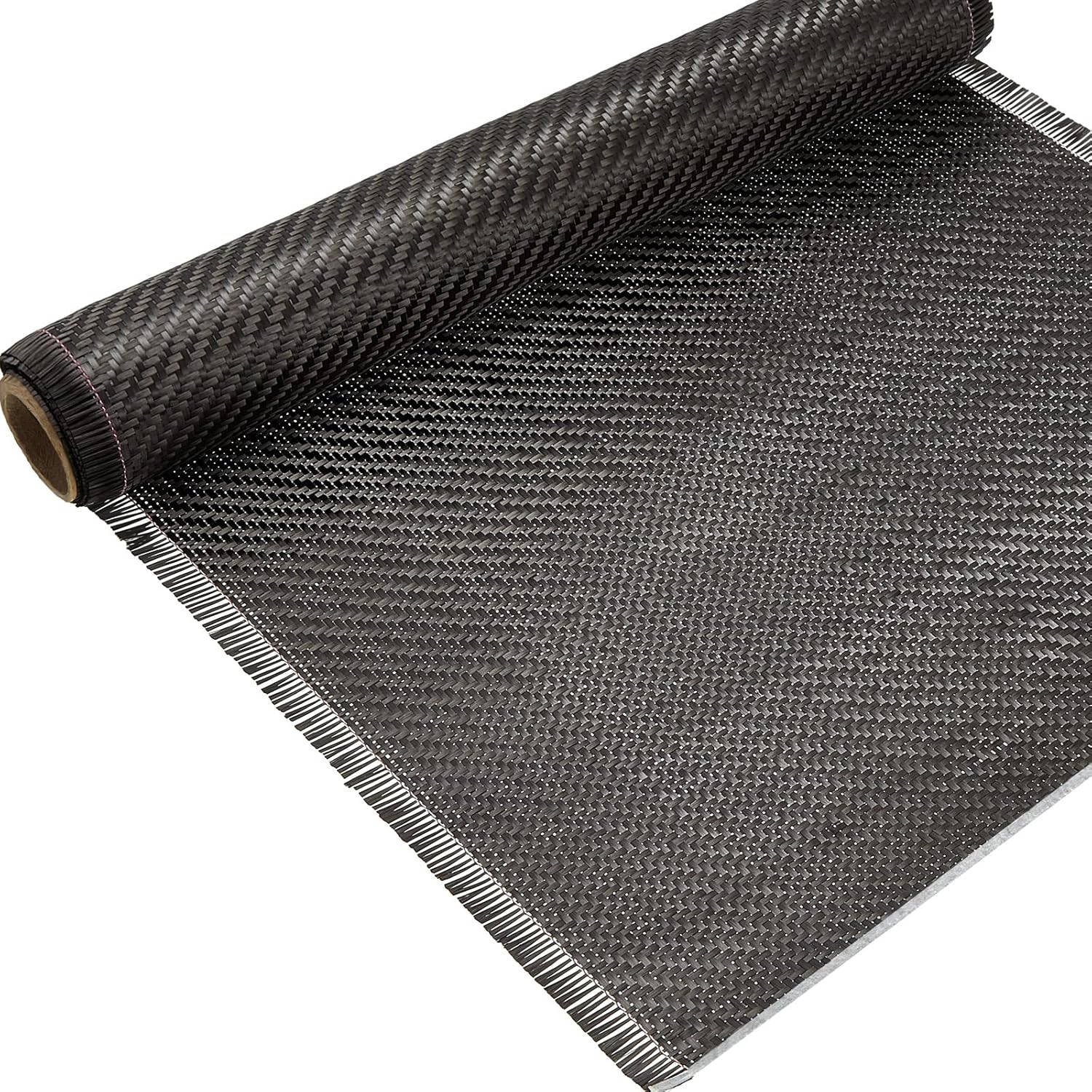 Jecery 6.5ft x 12 Carbon Fiber Fabric Roll Pure Fabric Carbon Fiber Sheet 2 x 2 Twill Weave 3k/220g for Cars for Structural Reinforcement on Concrete Walls, Basements, Boats (1 Roll)